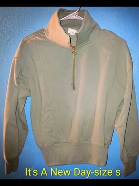 a new day Olive Green Half-Zip Sweatshirt